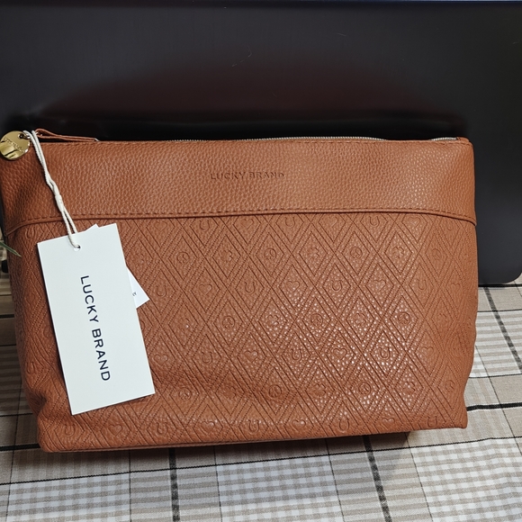 Lucky Brand Handbags - Lucky Brand Textured Orange Cosmetic Case